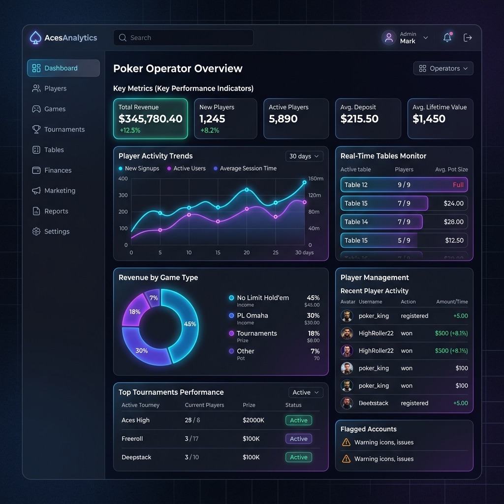 Poker Game Software — Operator Back-Office for Online Poker Website